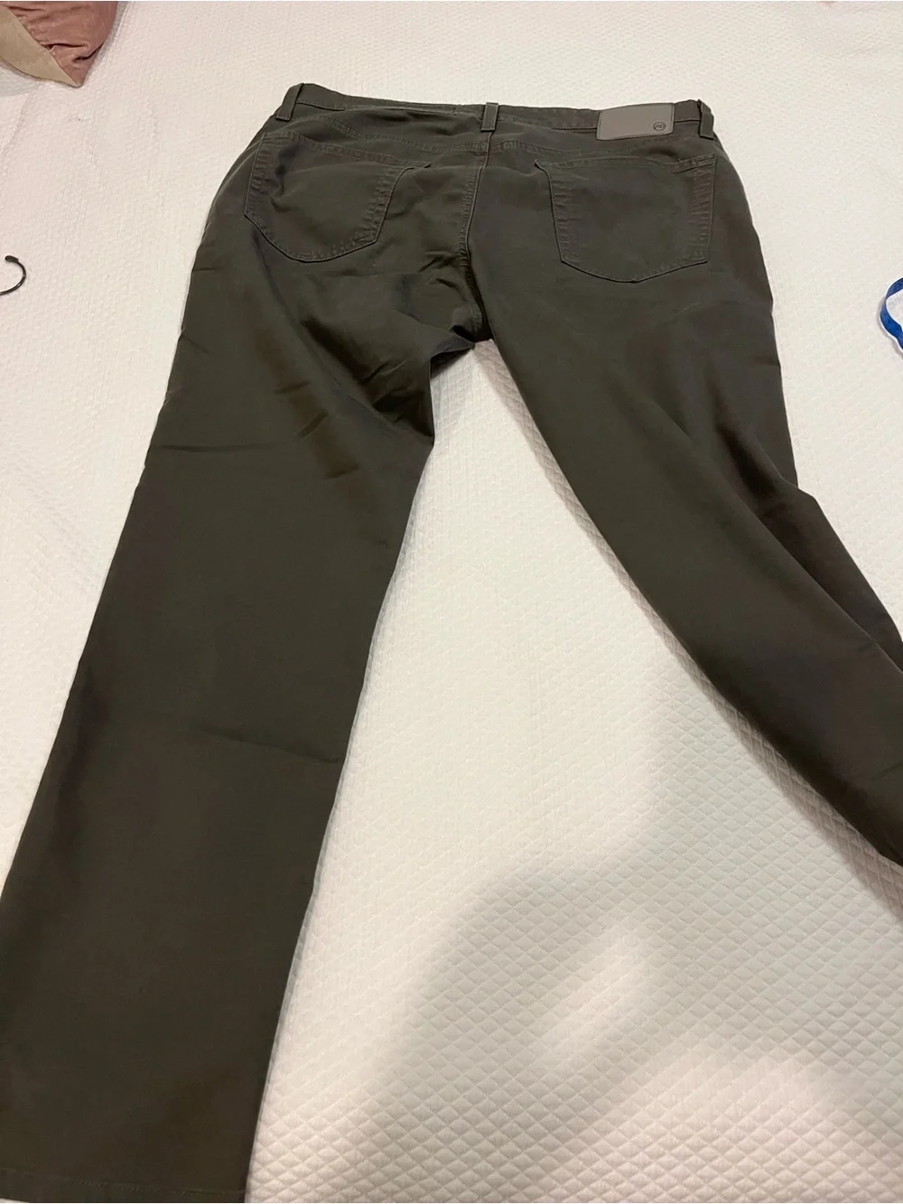 Ag Adriano Goldschmied Tellis Men's Chinos in Olive and Khaki 35x30. Lot of 2